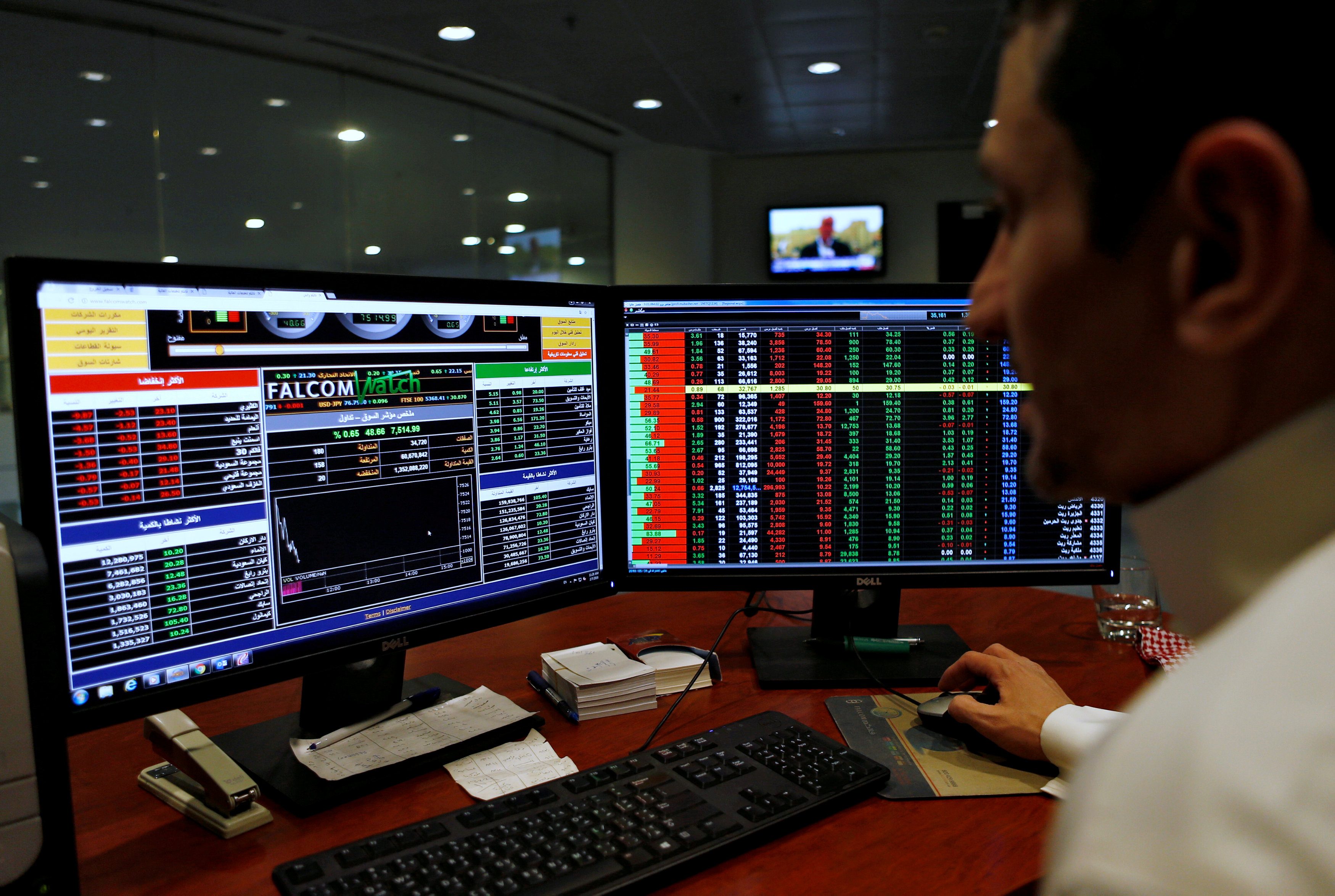 البورصة السعودية تفقد كل مكاسبها في عام 2018.. مؤشرها يهبط لأكثر من 5% بسبب خاشقجي