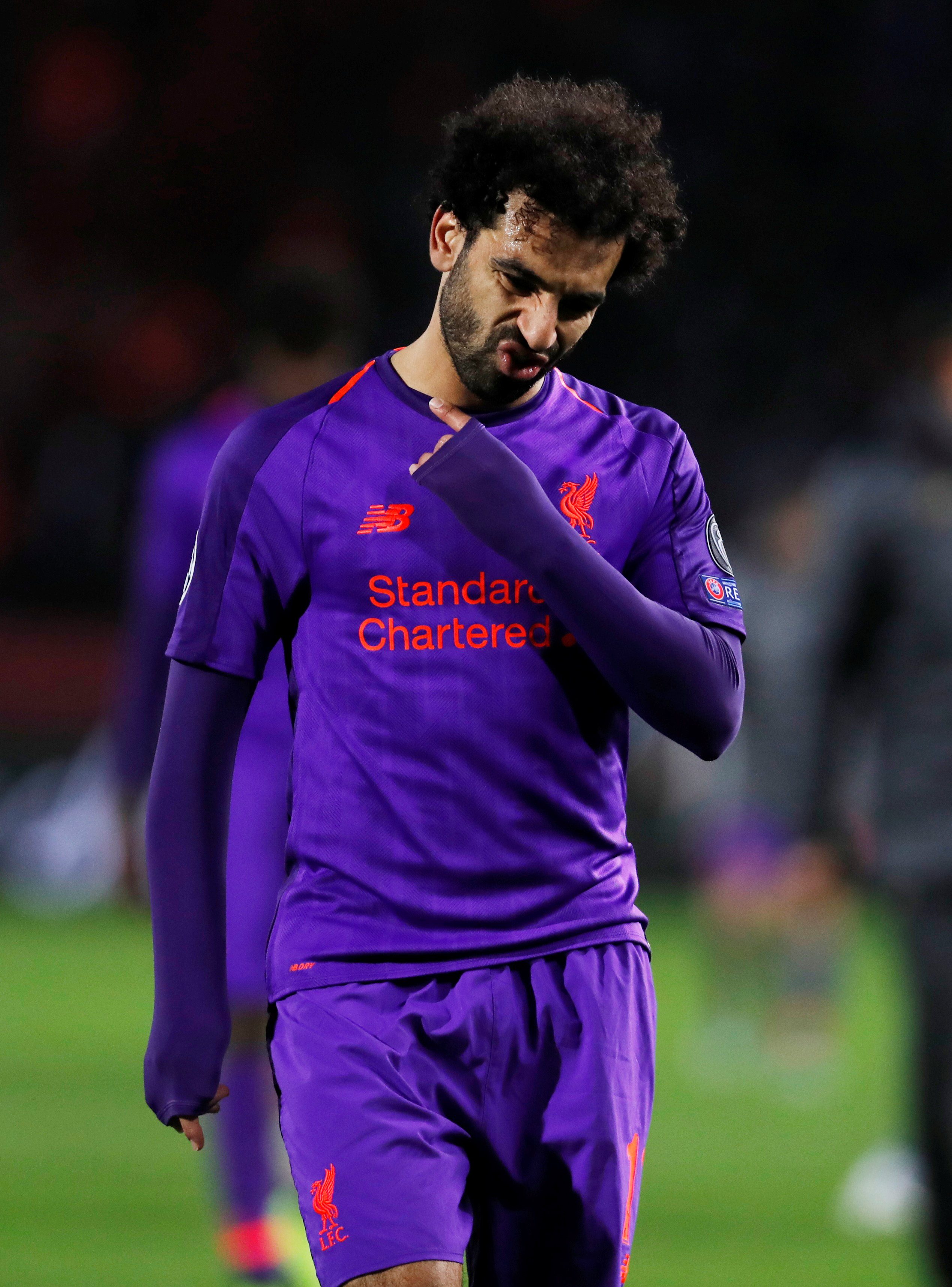 خروج ليفربول المبكر‬‎ من دوري أبطال أوروبا سيمثّل خيبةً كبيرة لنجمه المصري محمد صلاح (رويترز)