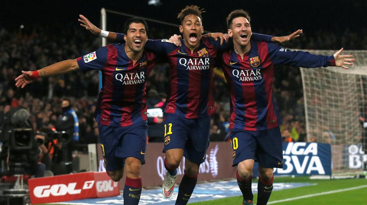 ثلاثي برشلونة ميسي ونيمار وسواريز (رويترز)