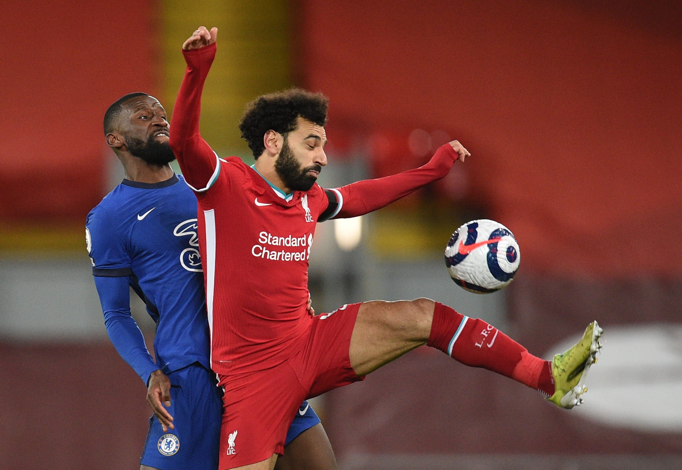 محمد صلاح خلال مباراة ليفربول وتشيلسي
