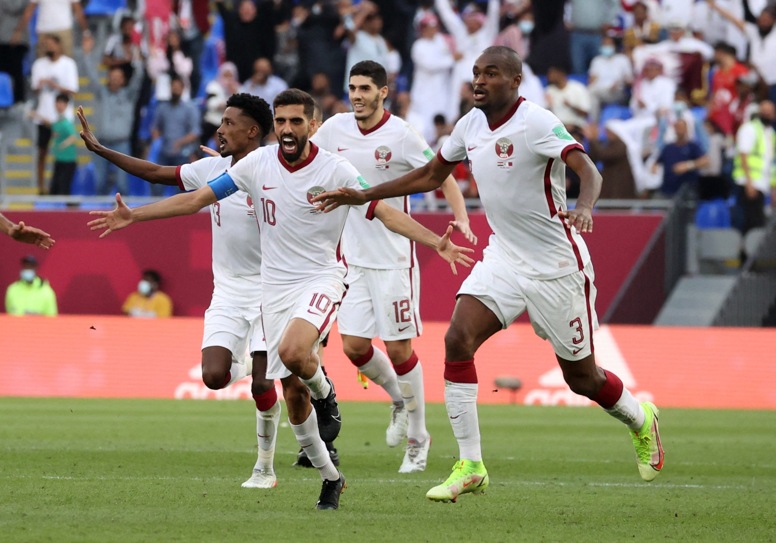 منتخب قطر نال المركز الثالث في كأس العرب (رويترز)