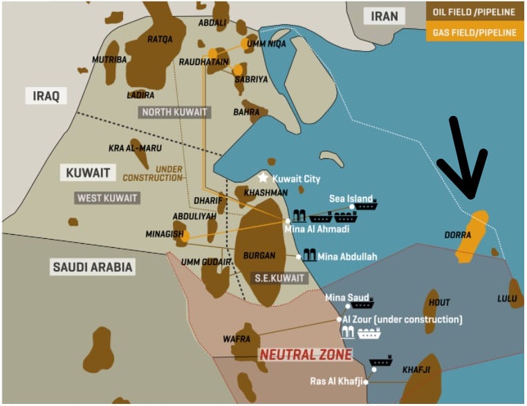 حقل الدرة إيران الكويت السعودية 