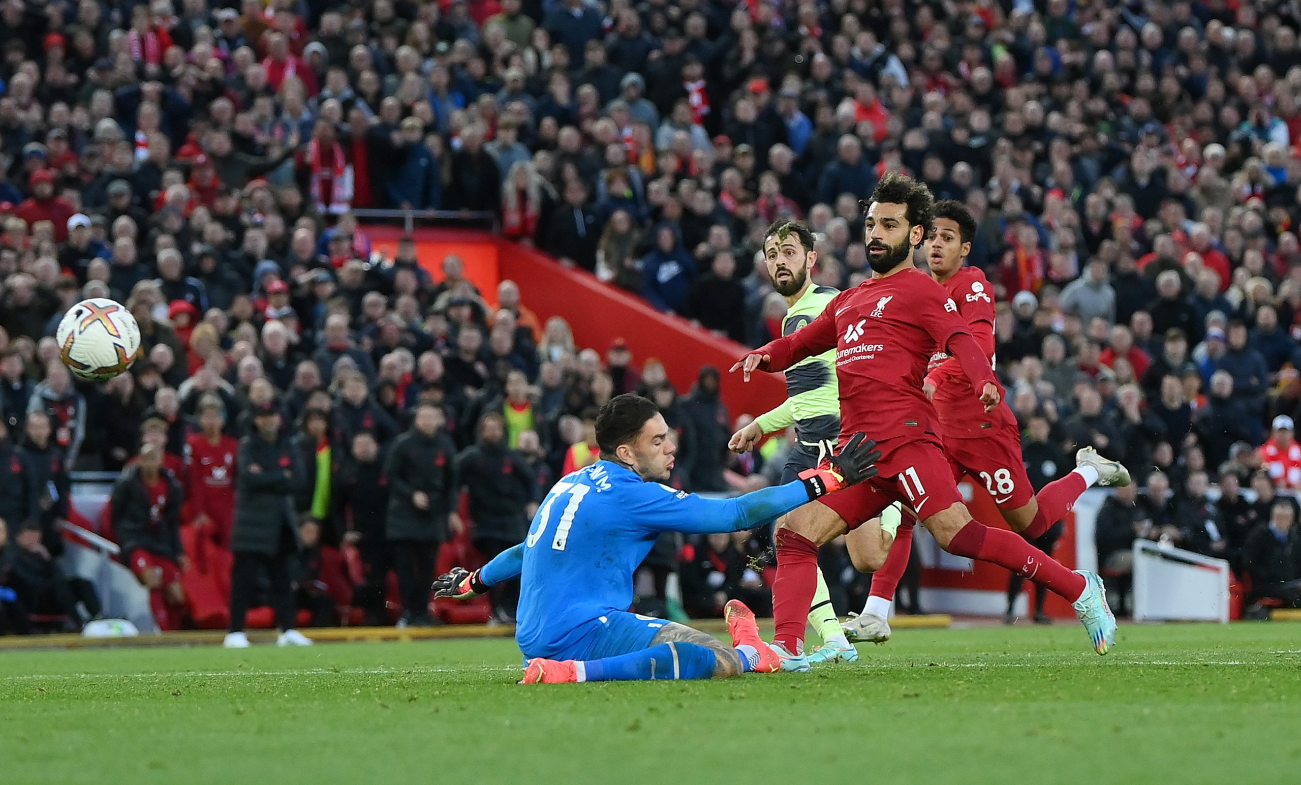 رد فعل غوارديولا على هدف محمد صلاح - gettyimages