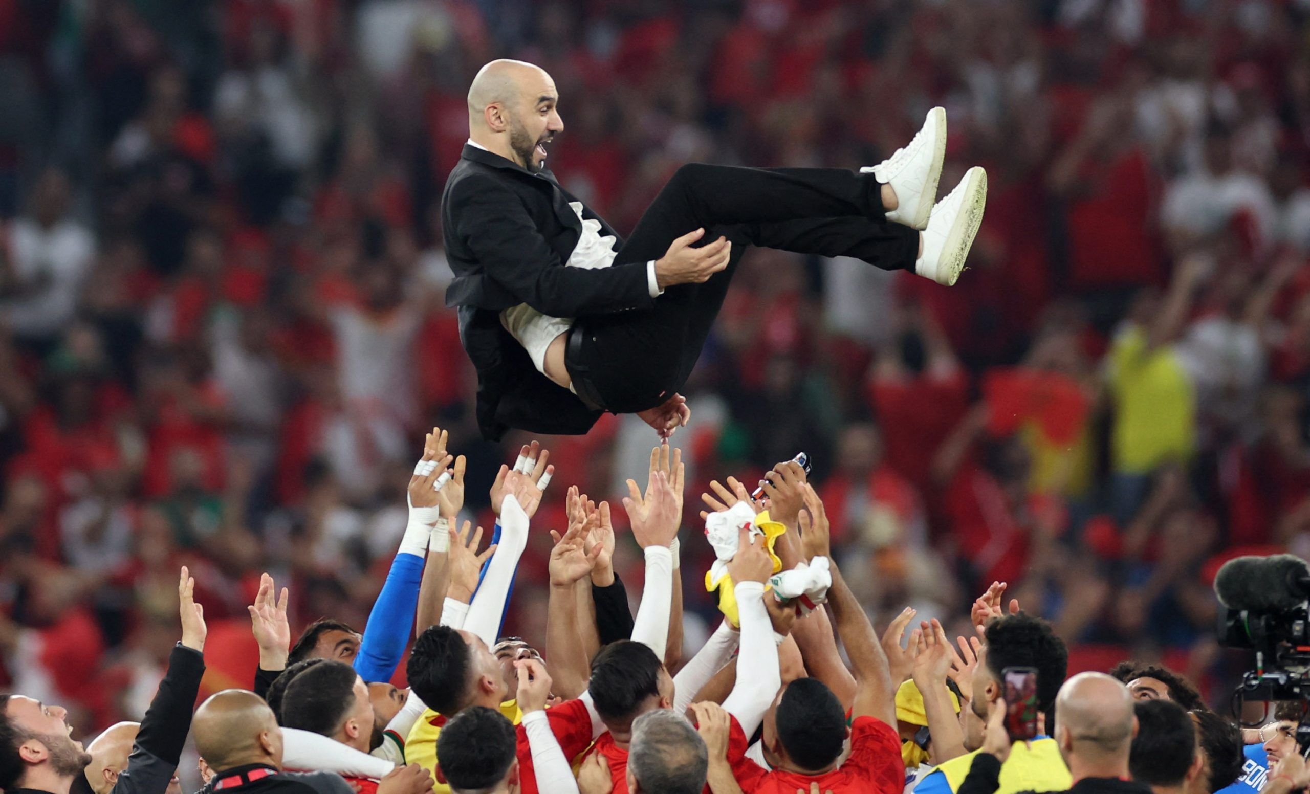 وليد الركراكي مدرب منتخب المغرب (رويترز)