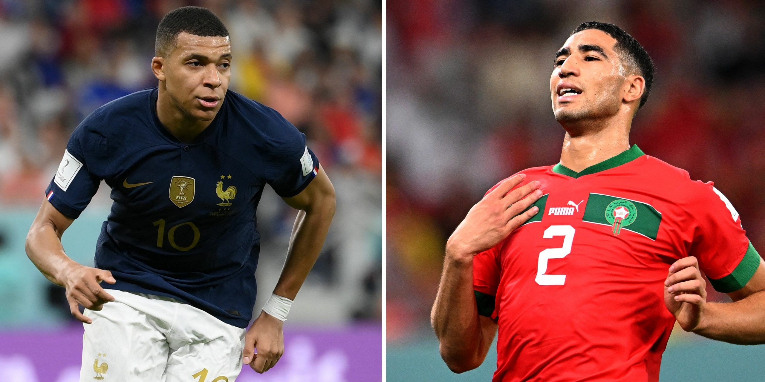 مبابي يتوعد حكيمي قبل مباراة المغرب وفرنسا - gettyimages