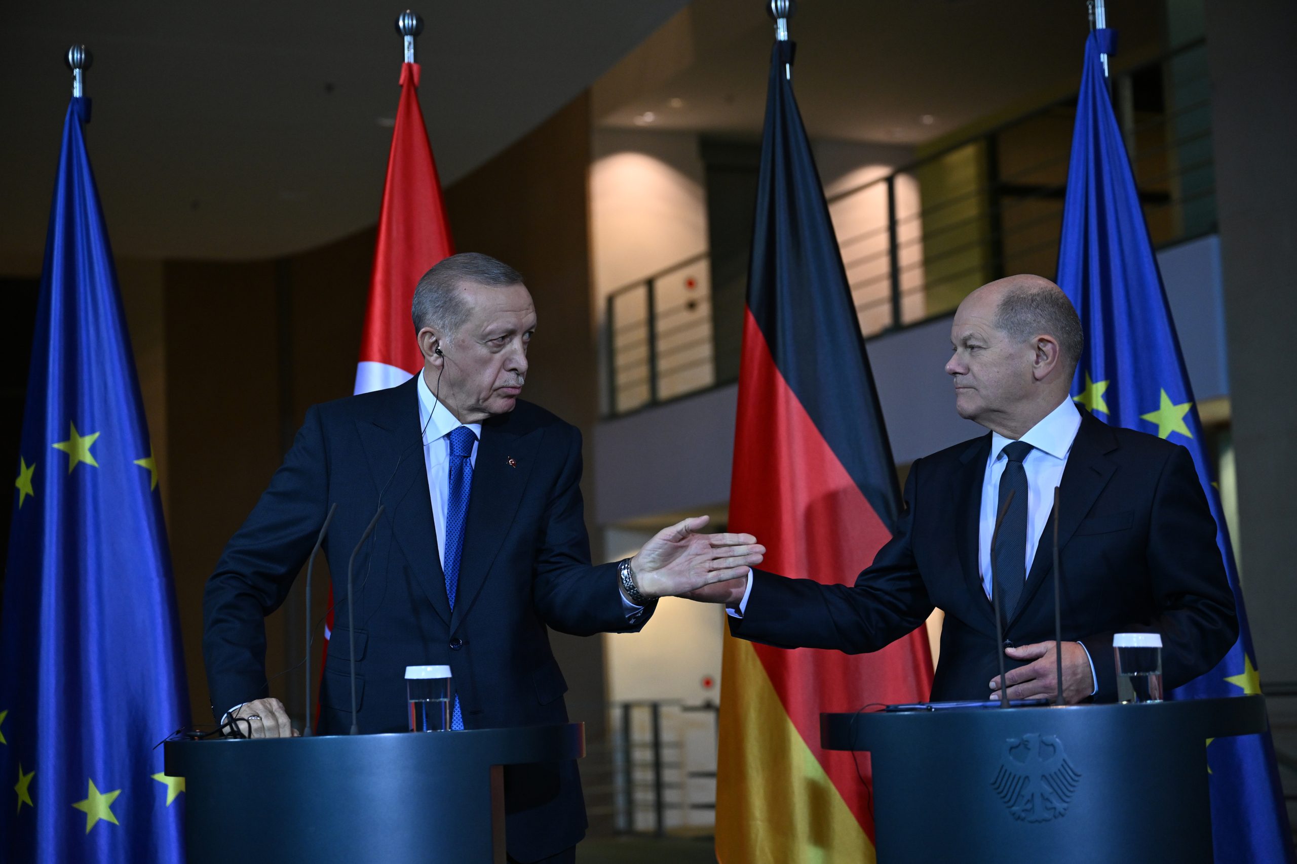 أردوغان شولتز تركيا إسرائيل الاحتلال ألمانيا