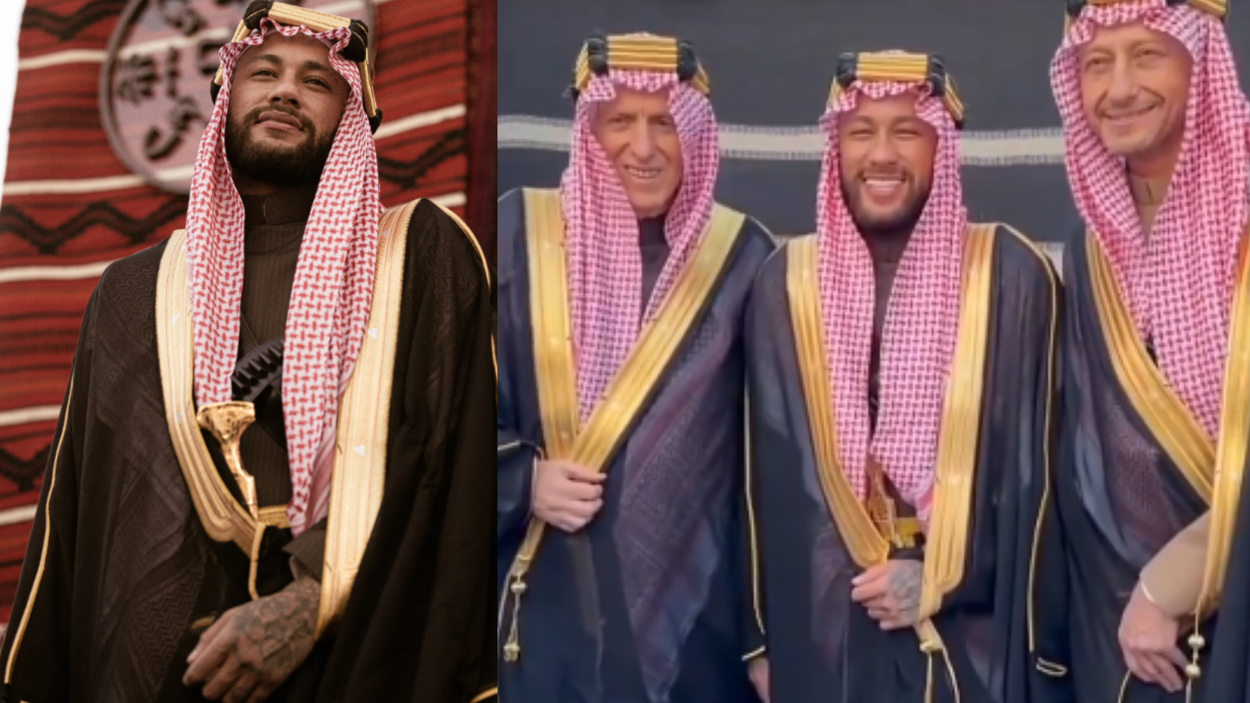 نجوم الهلال والاتحاد في يوم التأسيس نيمار ورونالدو وبنزيما بالزي السعودي
